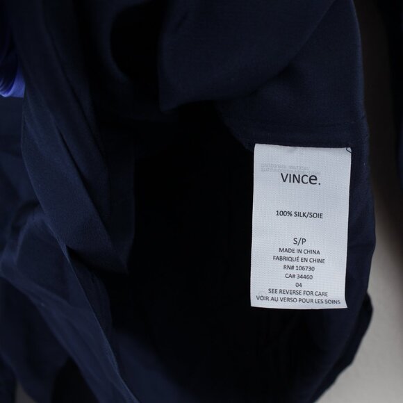NEW VINCE Patch Pocket Long Sleeve Silk Blouse - Work to Dinner, Small - Picture 9 of 11